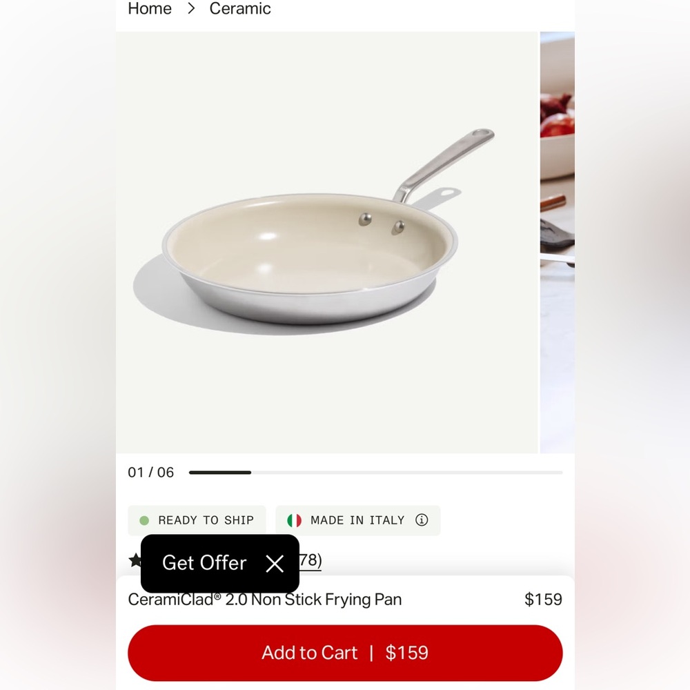 Brand New in box Made In Ceramic pan